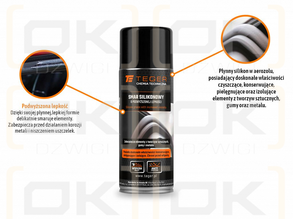 Smar silikonowy o podwyższonej lepkości 400 ml / TEGER