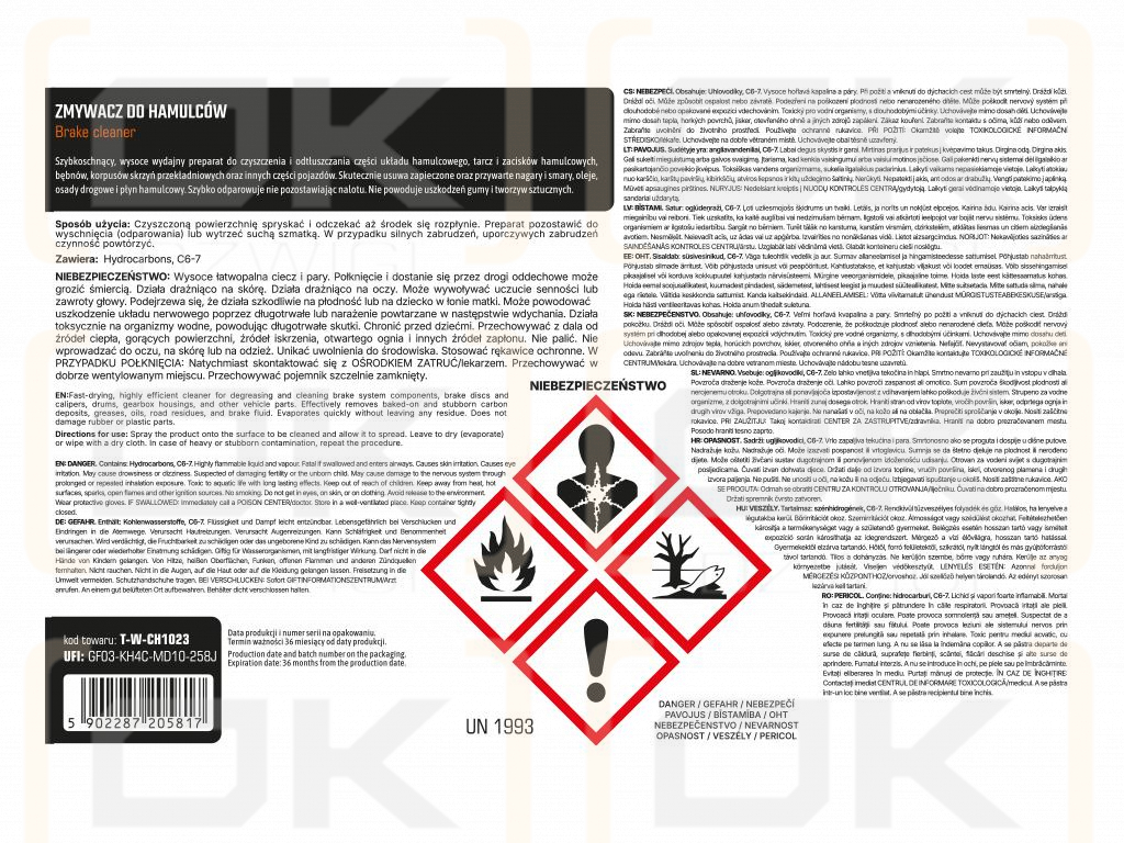 Zmywacz do hamulców 10l / TEGER