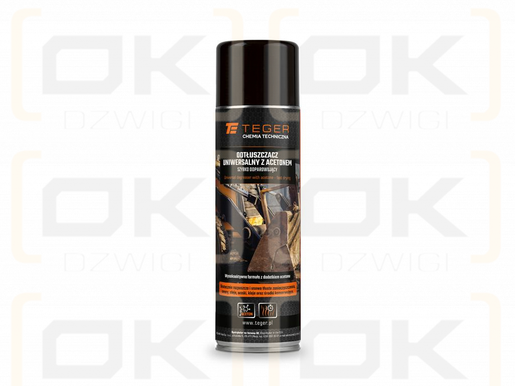 Odtłuszczacz uniwersalny z acetonem - szybko odparowujący, 500ml, Teger
