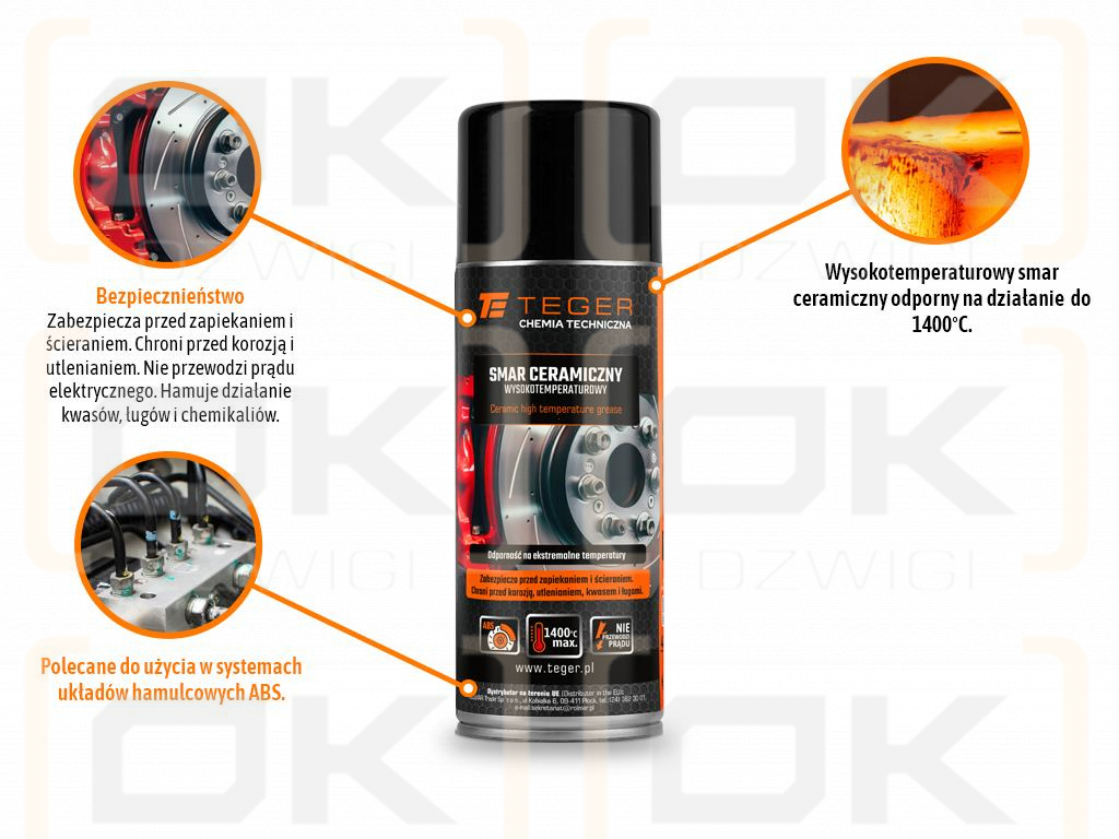 Smar ceramiczny wysokotemperaturowy do 1400°C, 400ml, Teger