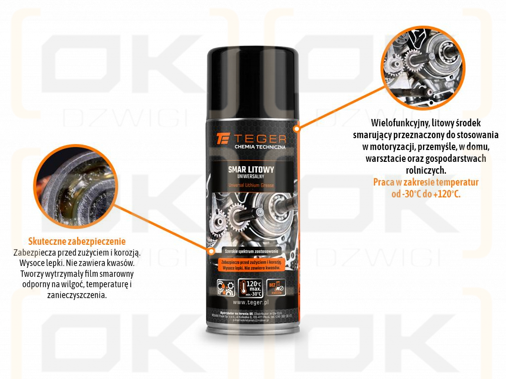 Smar litowy uniwersalny -30° do +120°, 400ml, Teger