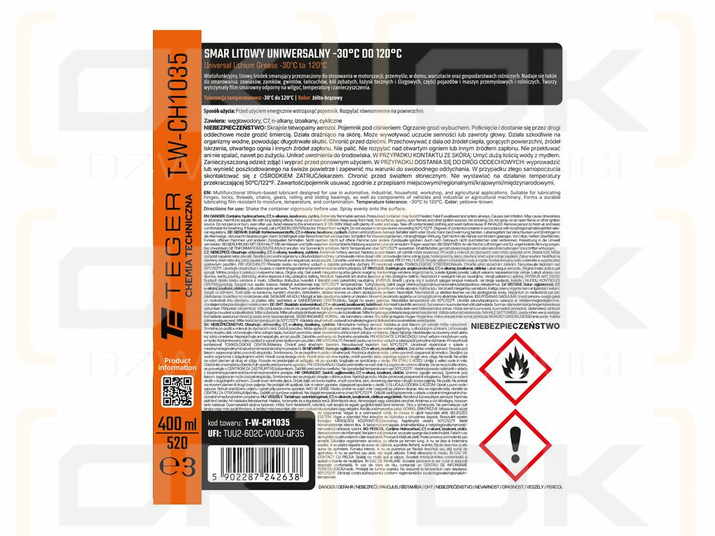 Smar litowy uniwersalny -30° do +120°, 400ml, Teger