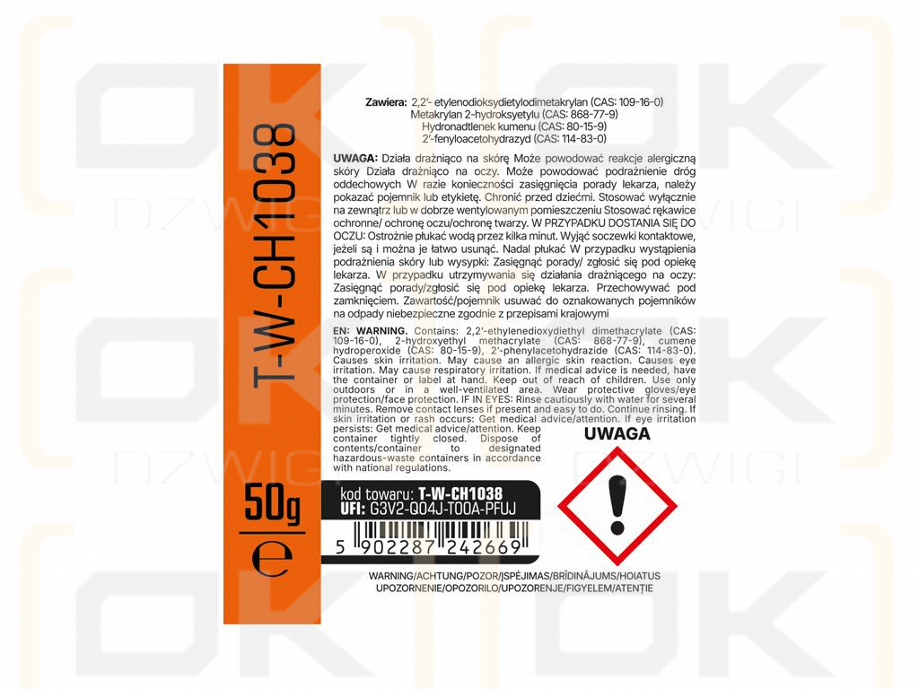 Klej do gwintów rurowych MEDIUM - żółty, 50g, Teger