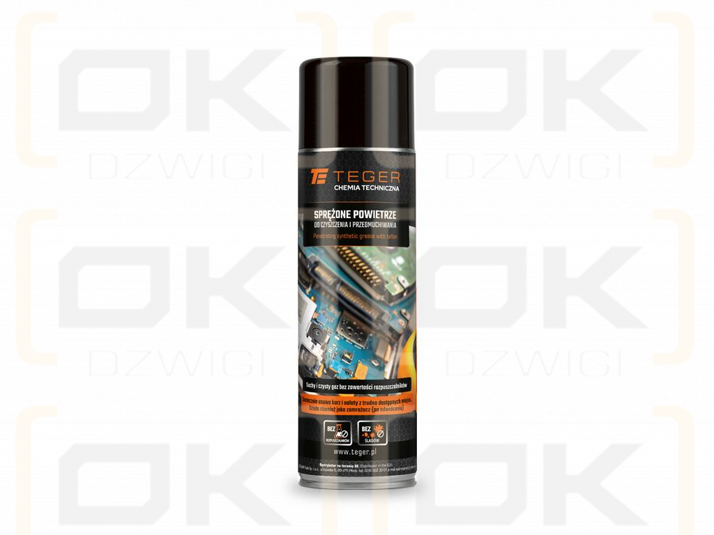 Sprężone powietrze do czyszczenia i przedmuchiwania, 500ml, Teger