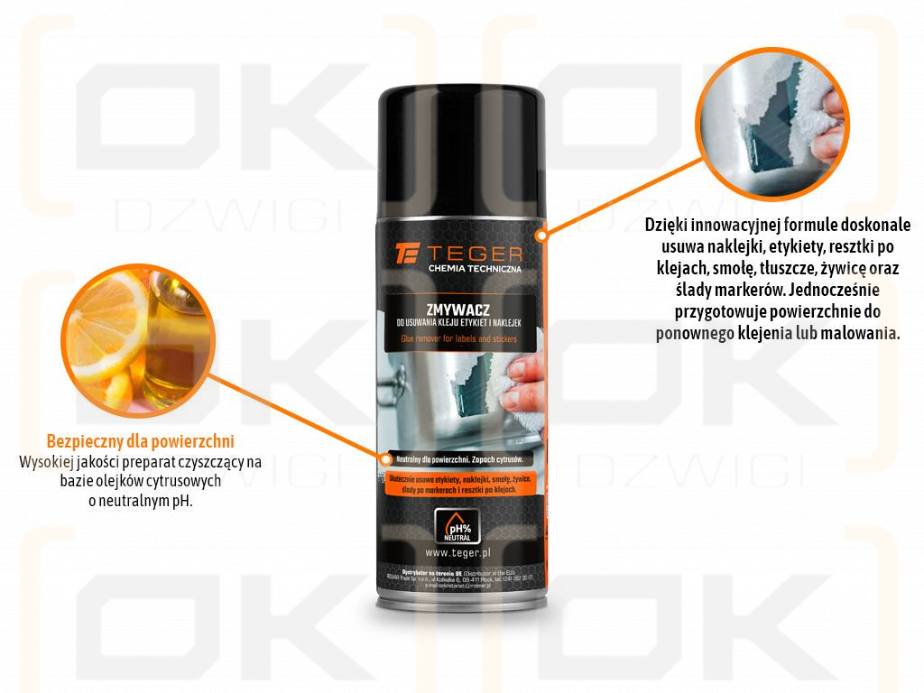 Zmywacz do usuwania kleju etykiet i naklejek, 400ml, Teger