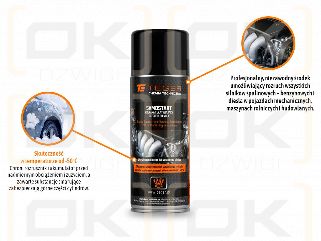 Profesjonalny preparat ułatwiający rozruchu silnika (SAMOSTART), 400ml, Teger