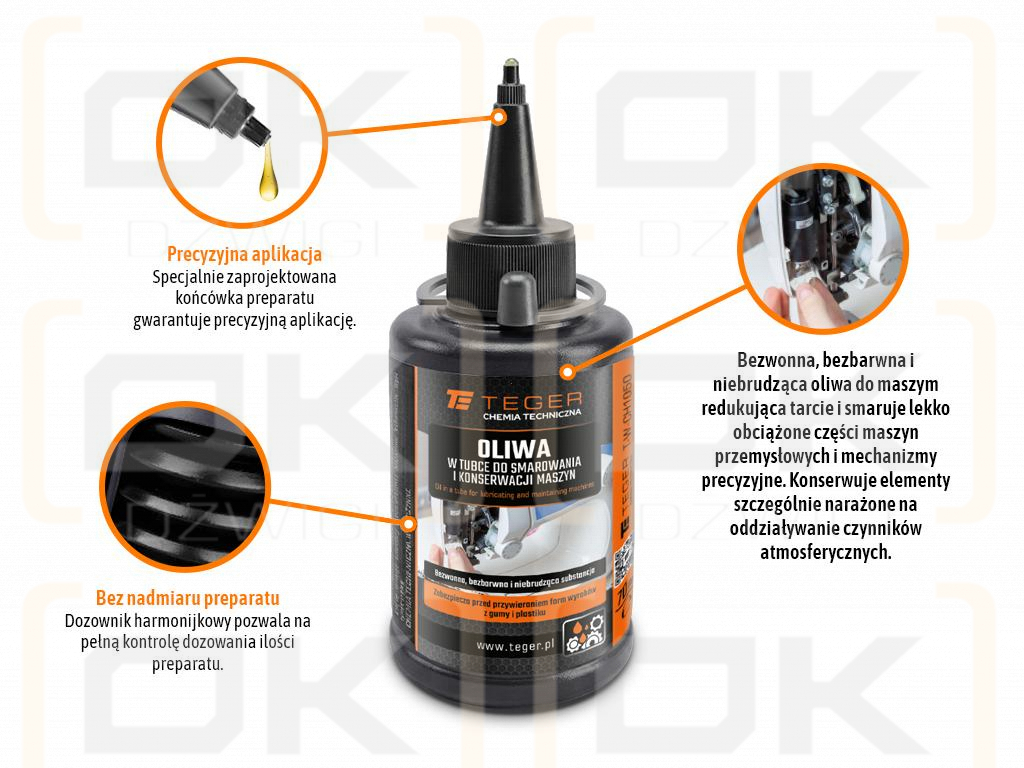 Oliwa w tubce - do smarowania i konserwacji maszyn, 70 ml, Teger (Pakowane po 12 szt)