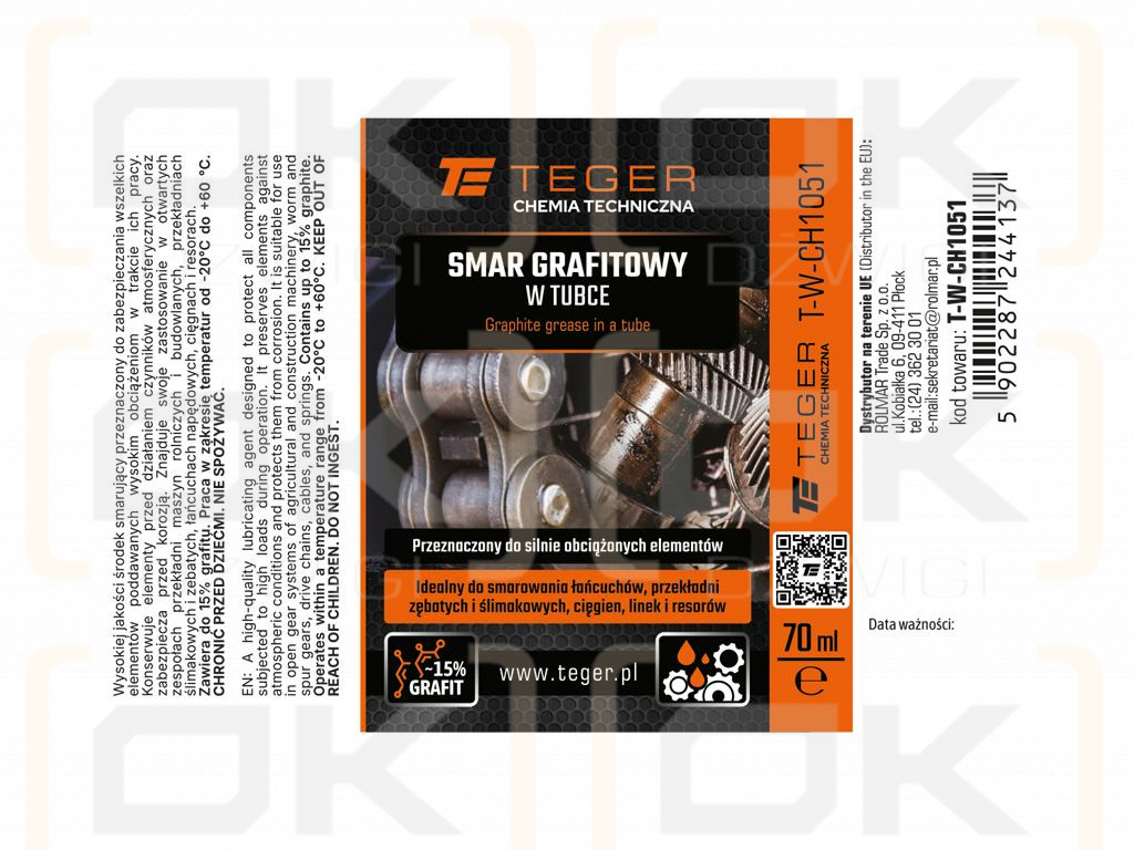 Smar grafitowy w tubce, 70 ml, Teger (Pakowane po 12 szt)
