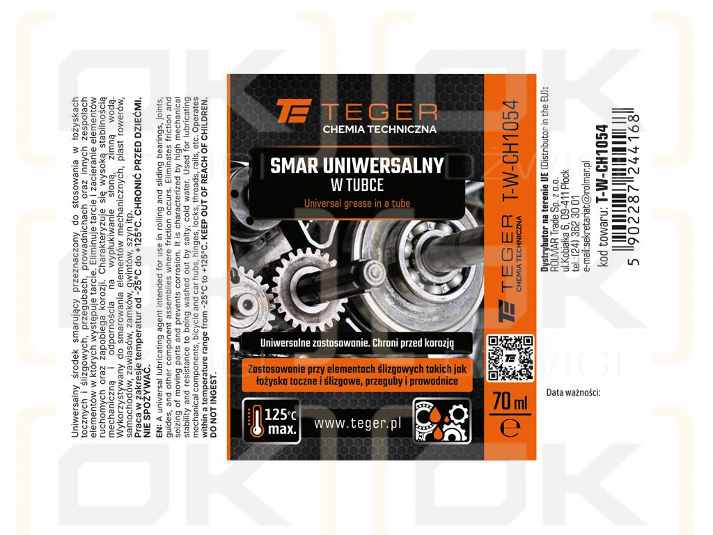 Smar uniwersalny w tubce, 70 ml, Teger (Pakowane po 12 szt)