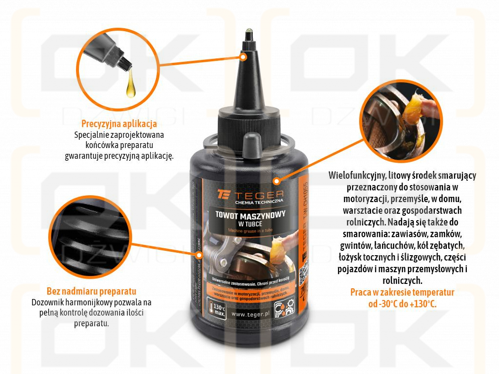 Towot maszynowy w tubce, 70 ml, Teger (Pakowane po 12 szt)