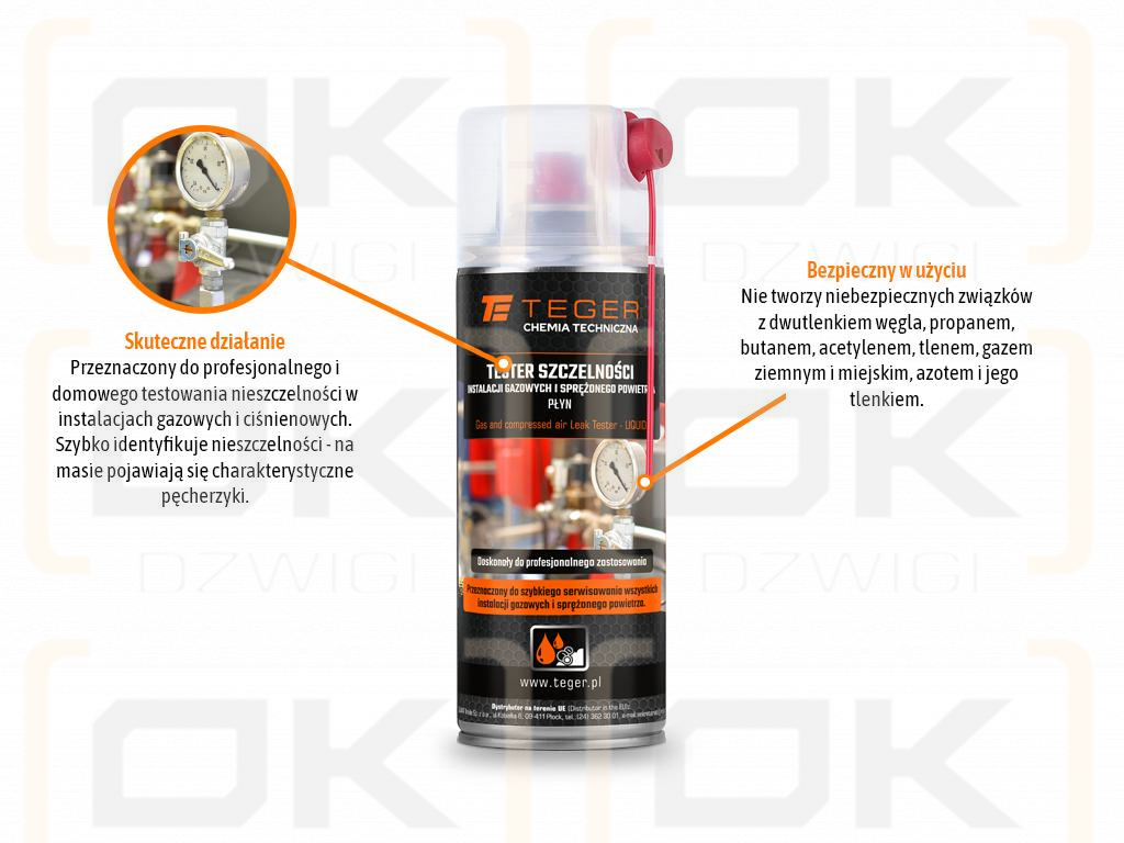 Тестер герметичности газовых и пневматических установок - жидкость, 400 мл, Teger
