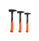 Set of locksmith's hammers with fiberglass handle, (3 pcs.) 300 500 800 g Extreme, Teger