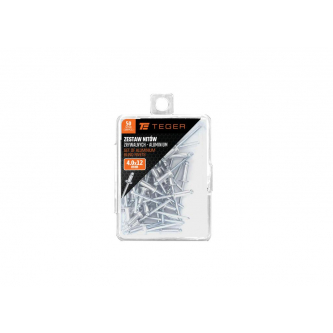Zestaw nitów zrywalnych. aluminiowych (4.0x12mm) / 50 szt. / TEGER