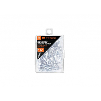 Zestaw nitów zrywalnych. aluminiowych (4.8x10mm) / 50 szt. / TEGER