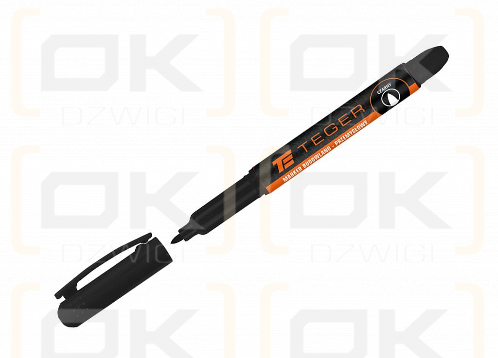 Marker budowlano - przemysłowy - czarny (końcówka okrągła 1.5 mm tusz czarny permanentny wodoodporny ) / TEGER (sprzedawane po 12 szt.)
