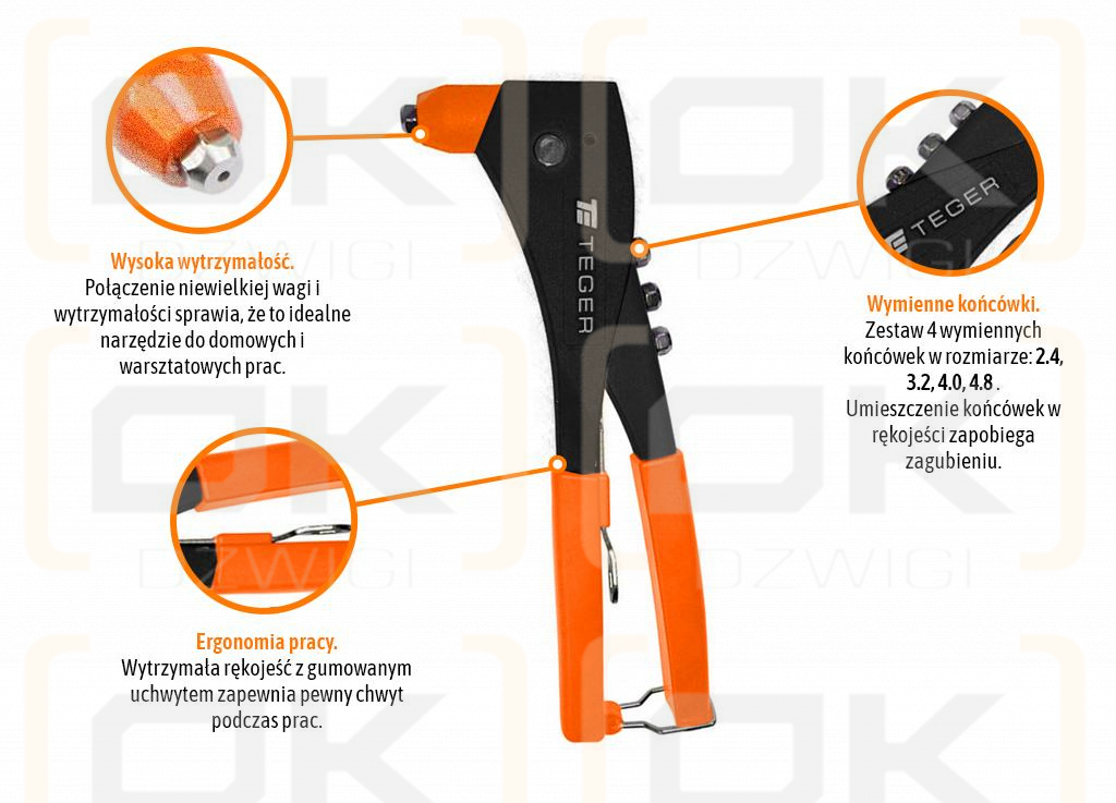 Nitownica ręczna do nitów zrywalnych STANDARD PLUS 10.5