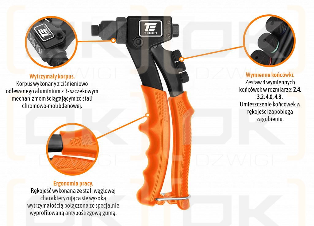 Nitownica ręczna do nitów zrywalnych PROFESSIONAL 8.5