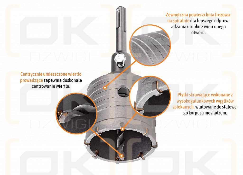 Wiertło do betonu koronowe - uchwyt SDS PLUS mm / 65 mm / TEGER