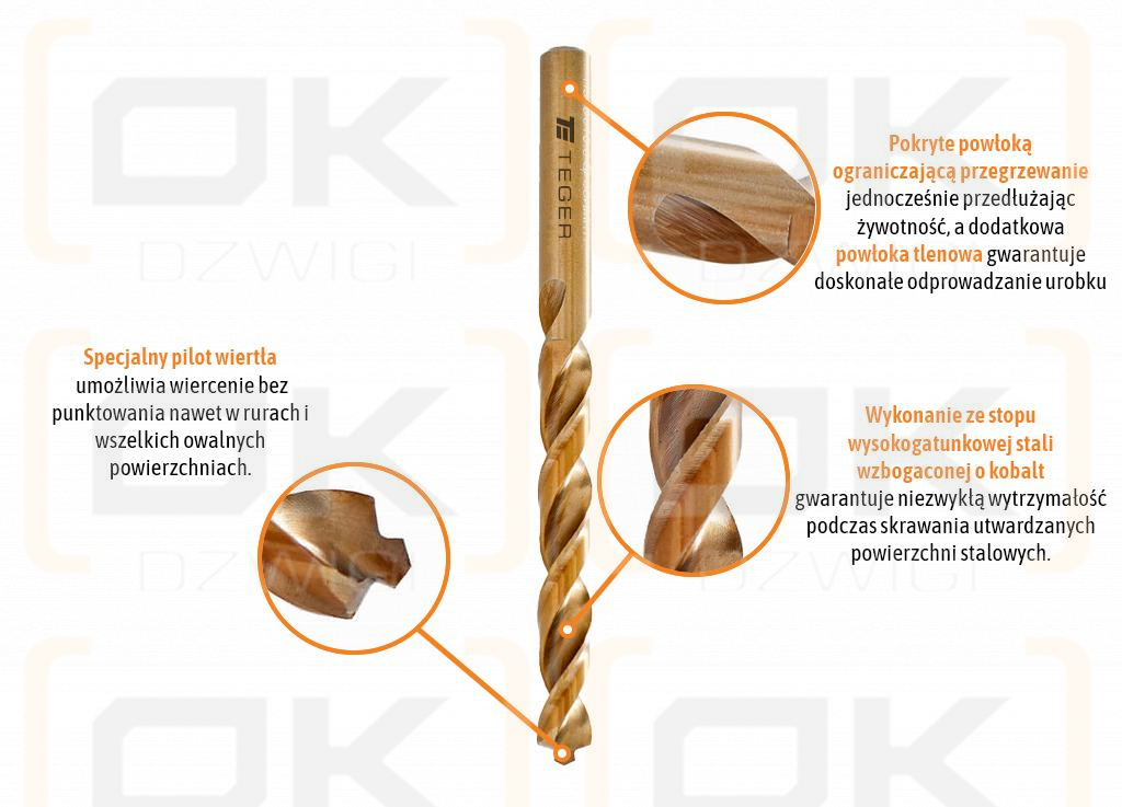Wiertło do metalu kobaltowe - pilotujące 11.5 mm / TEGER