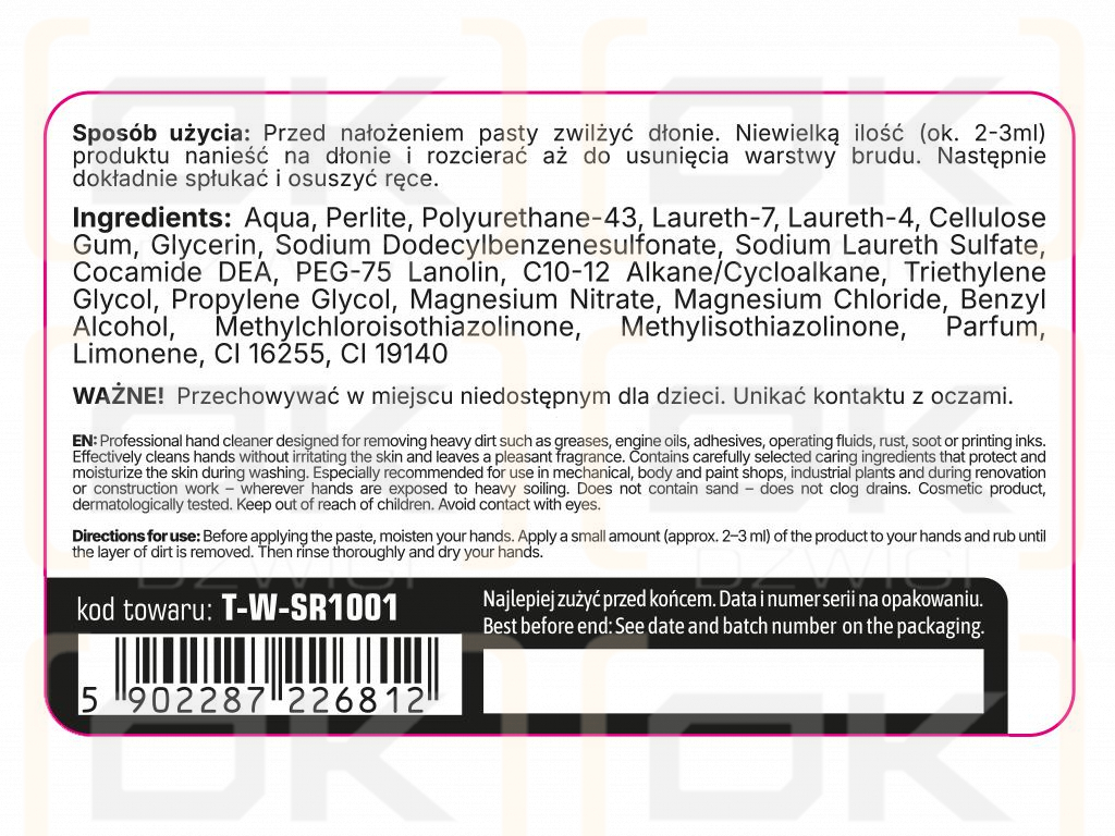 Pasta do mycia silnie zabrudzonych rąk 500ml TEGER