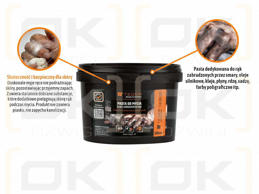Pasta do mycia silnie zabrudzonych rąk 500ml TEGER