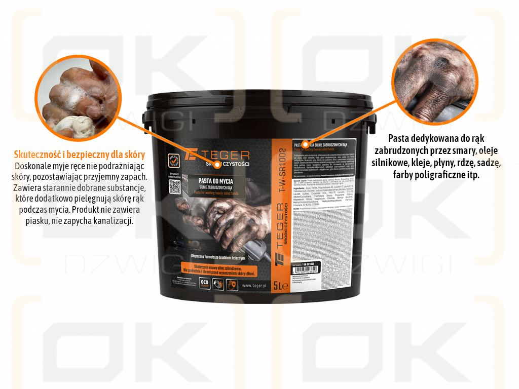 Pasta do mycia silnie zabrudzonych rąk 5l / TEGER