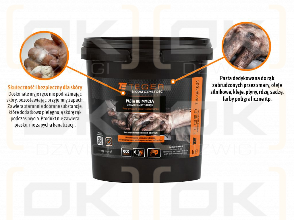 Pasta do mycia silnie zabrudzonych rąk 1l / TEGER