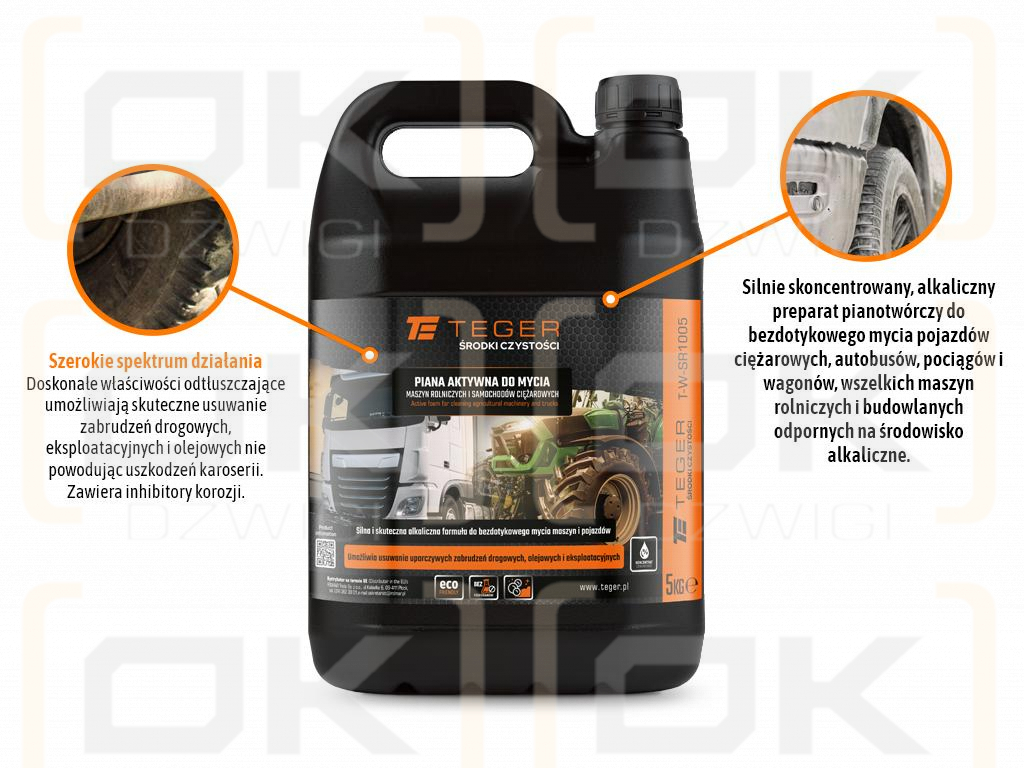 Piana aktywna do mycia maszyn rolniczych i samochodów ciężarowych 5 KG / TEGER