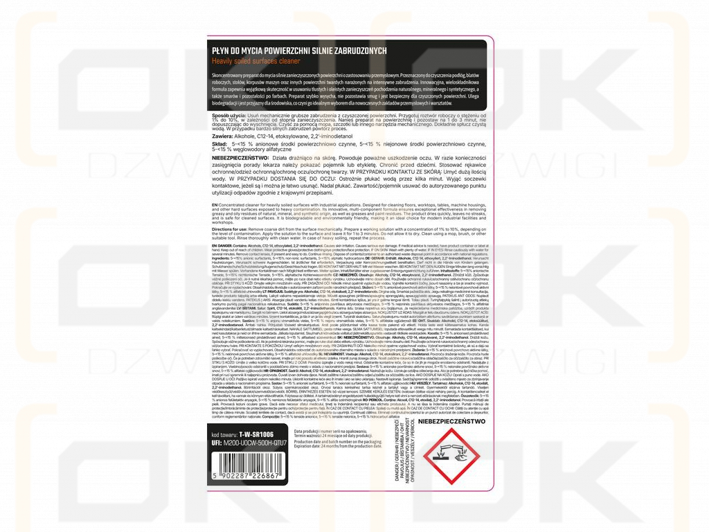 Płyn do mycia powierzchni silnie zabrudzonych 1l - atomizer / TEGER