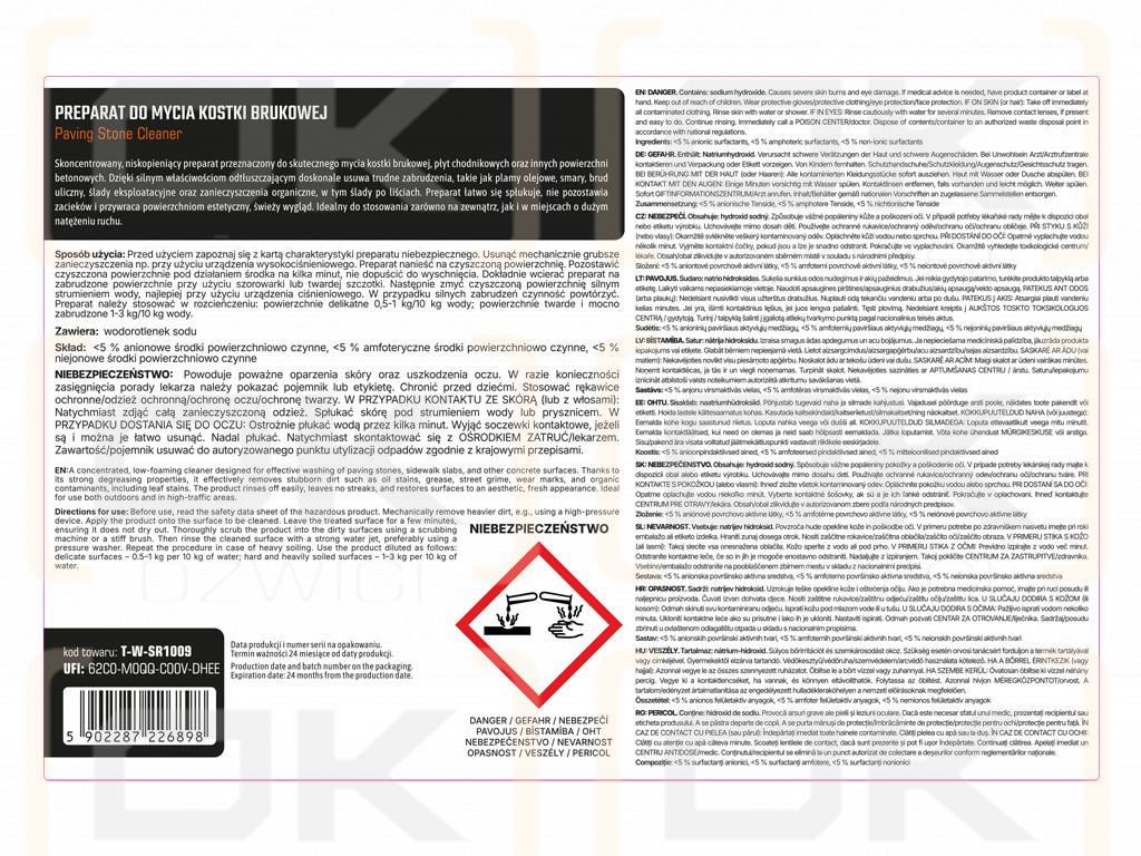 Preparat do mycia kostki brukowej 5 KG/ (Płyn) TEGER