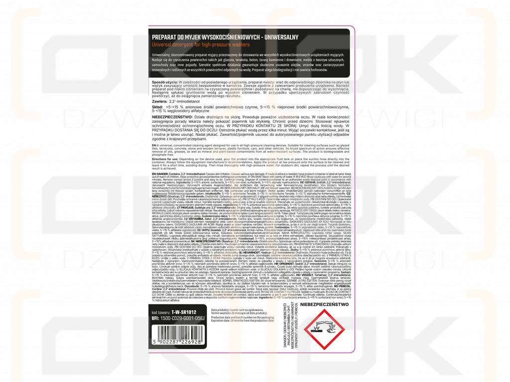 Preparat do myjek wysokociśnieniowych - uniwersalny 1l / TEGER