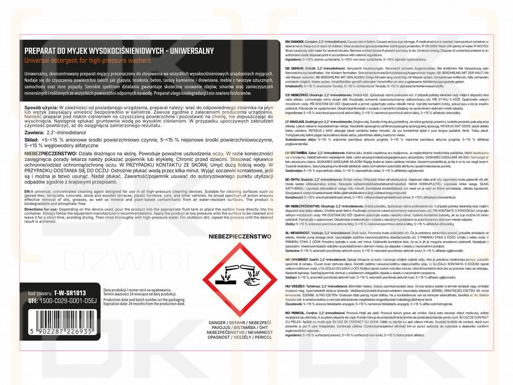 Preparat do myjek wysokociśnieniowych - uniwersalny 5l / TEGER