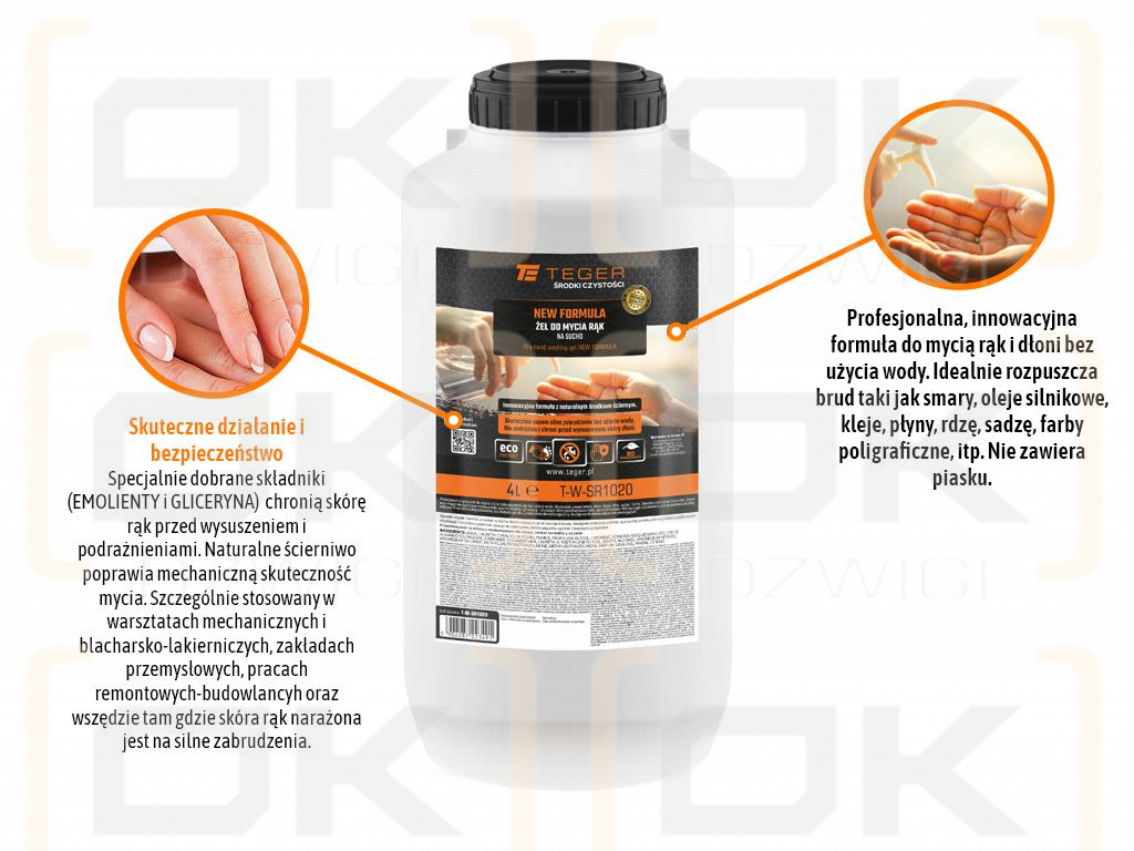 Żel do mycia rąk na sucho NEW FORMULA 4l / TEGER