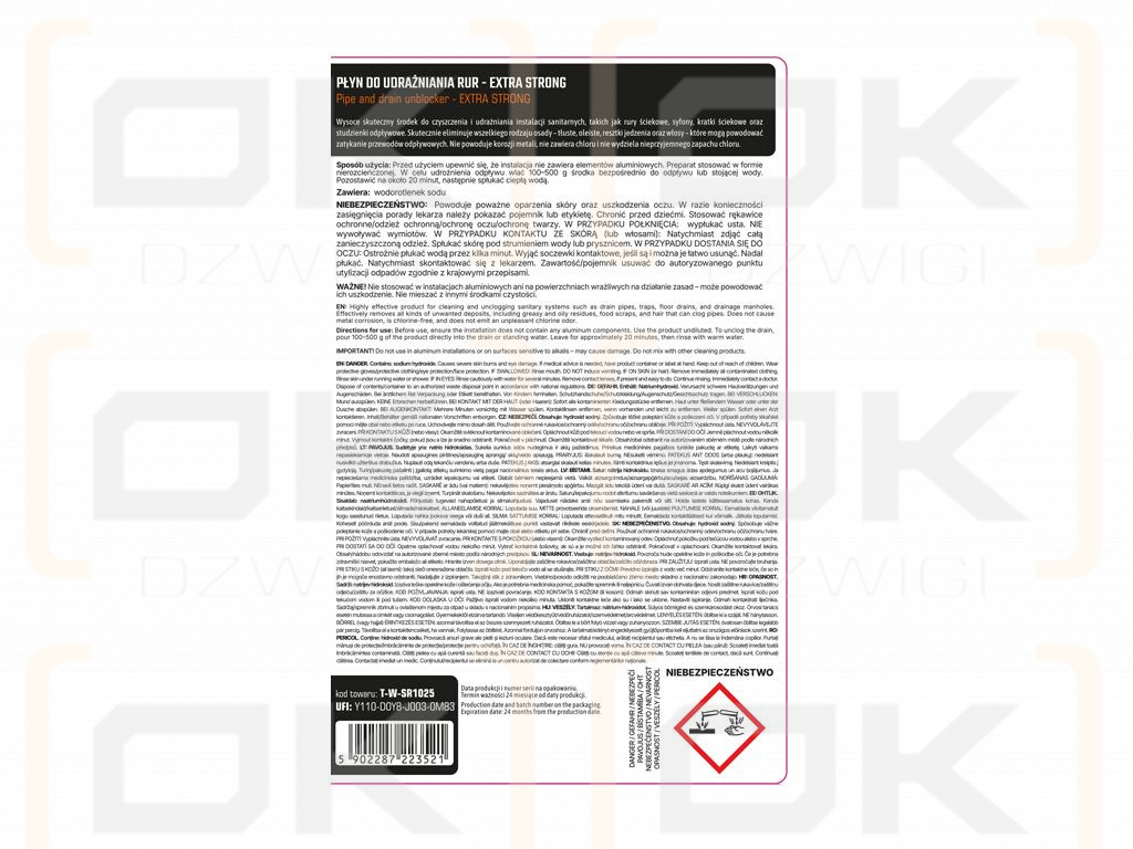 Płyn do udrażniania rur EXTRA STRONG 1 kg / TEGER