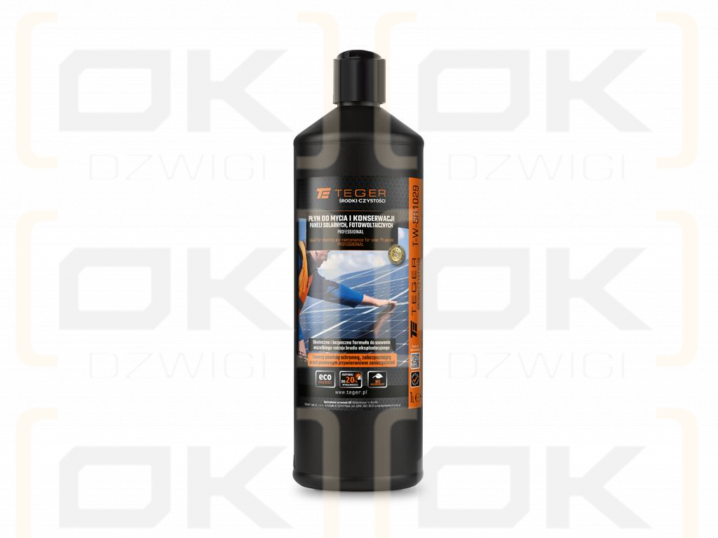 Płyn do mycia i konserwacji paneli solarnych i fotowoltaicznych PROFESSIONAL 1l - nakrętka - disc-top / TEGER