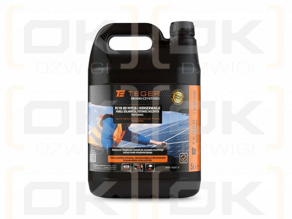 Płyn do mycia i konserwacji paneli solarnych i fotowoltaicznych PROFESSIONAL 5l / TEGER