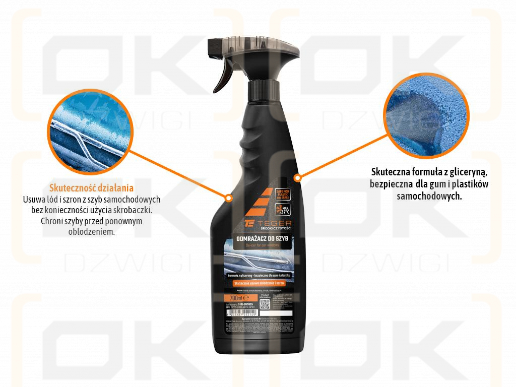 Odmrażacz do szyb, 700 ml. - atomizer, Teger