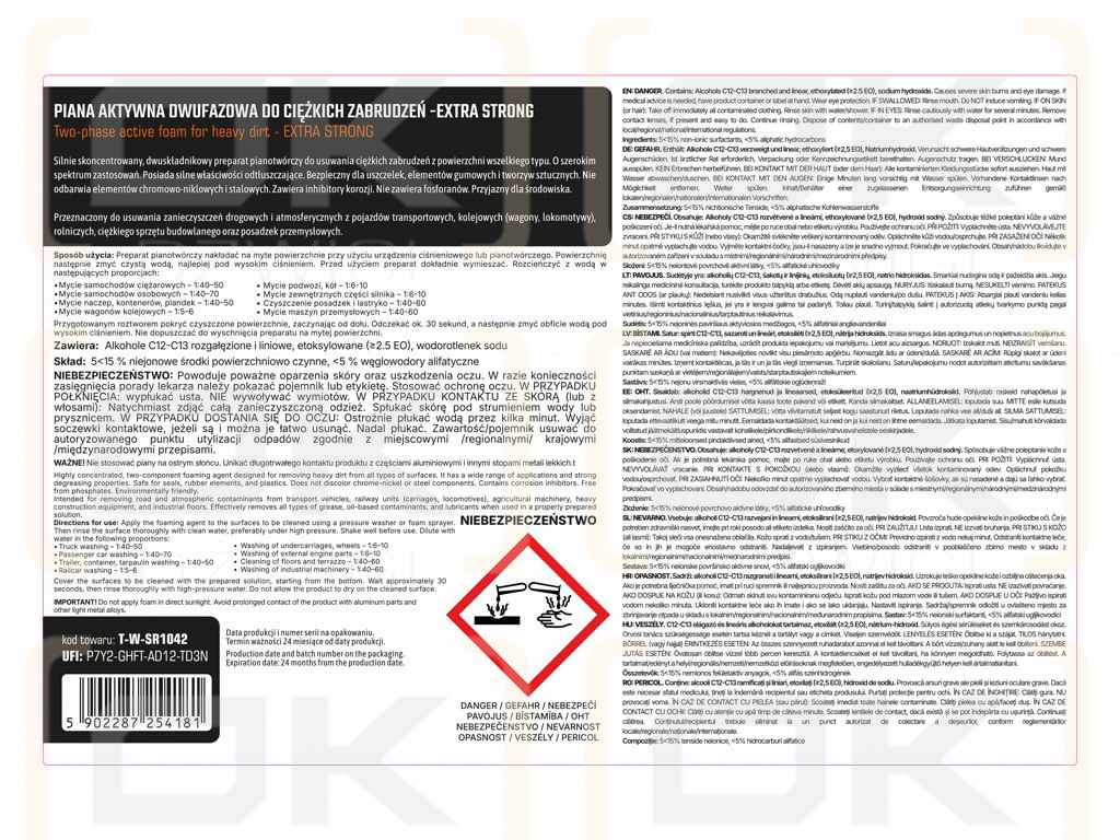 Zweiphasen-Aktivschaum für starke Verschmutzungen - EXTRA STARK, 5l - Konzentrat, Teger