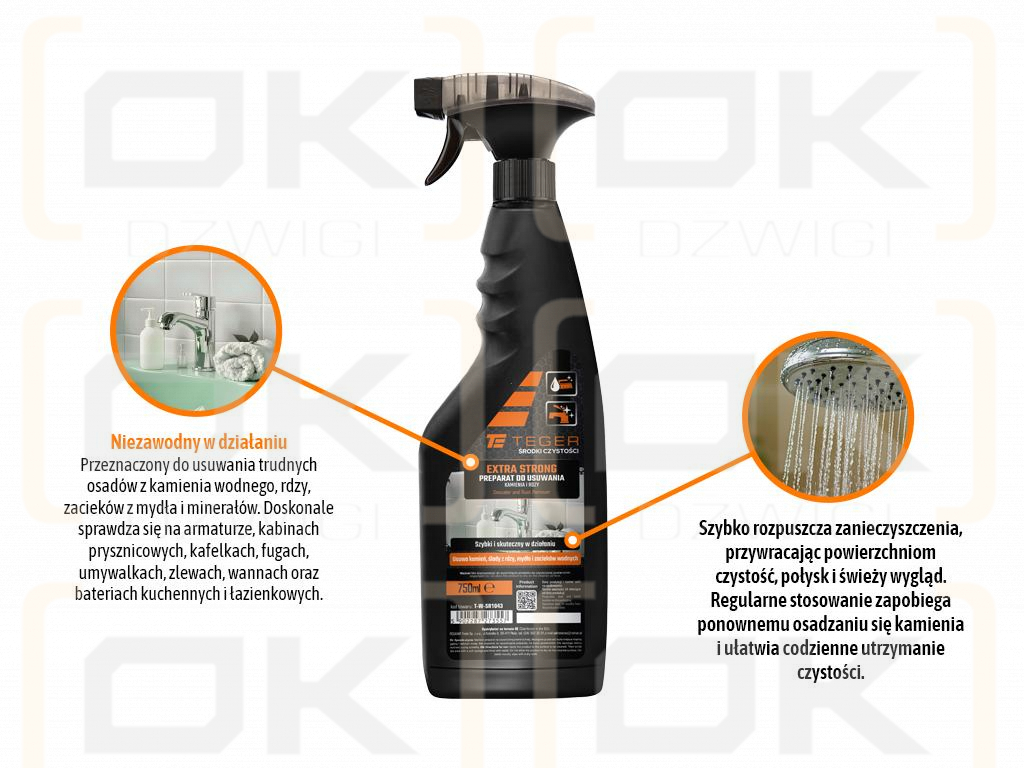 Eliminador de cal y óxido EXTRA FUERTE, 750 ml - atomizador, Teger