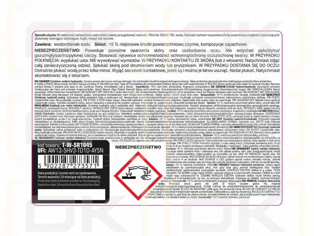 Low-foaming liquid for cleaning heavily soiled surfaces POWER CLEANING, 2l, Teger