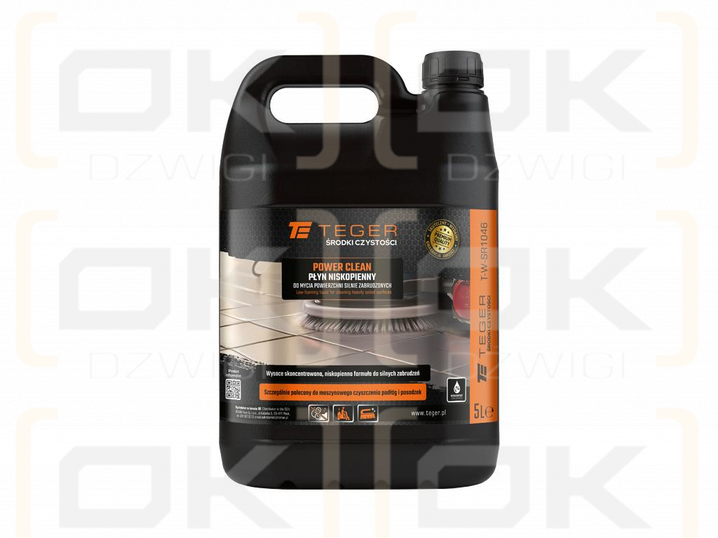 Schaumarme Flüssigkeit zur Reinigung stark verschmutzter Oberflächen POWER CLEANING, 5l, Teger