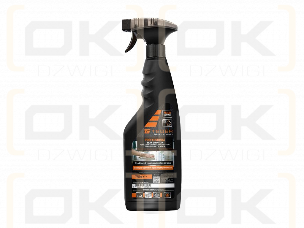 Жидкость для очистки стекла, эмалированных и ламинированных поверхностей с силиконом - ПРОФЕССИОНАЛЬНАЯ, 750 мл - распылитель, Teger