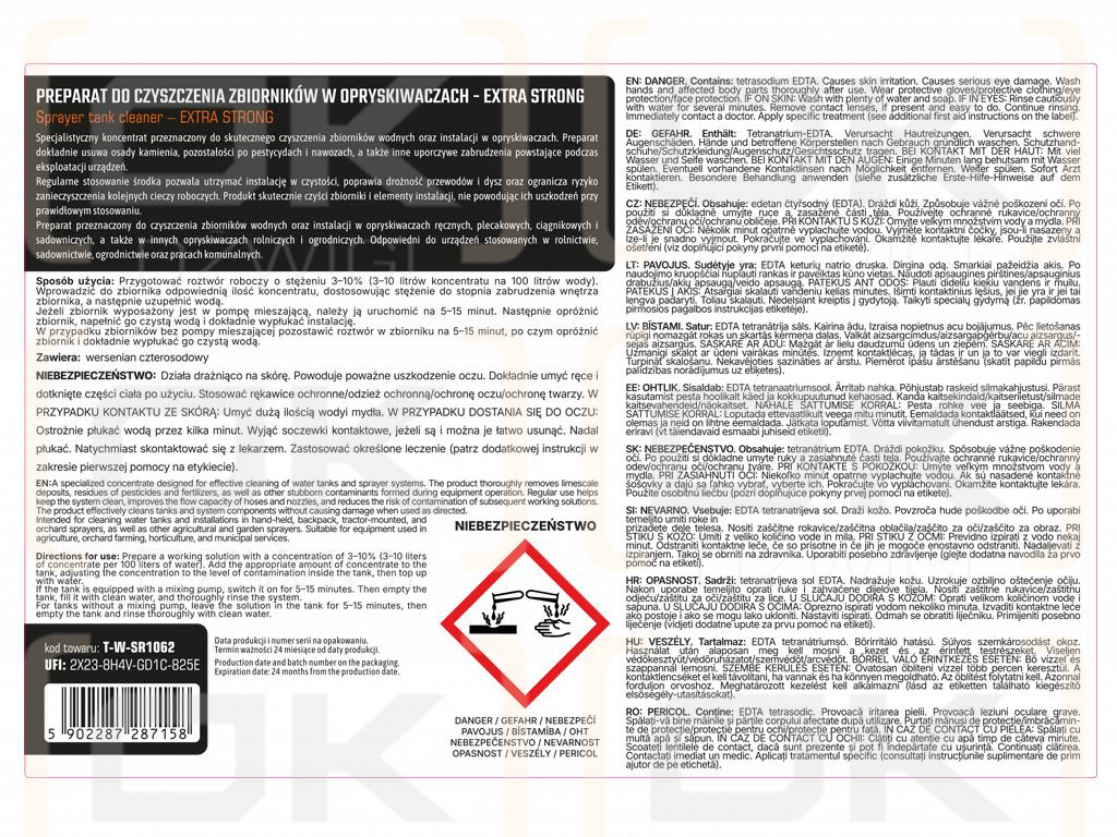 Очиститель бака опрыскивателя - СВЕРХСИЛЬНЫЙ, 10 л - концентрат, Teger