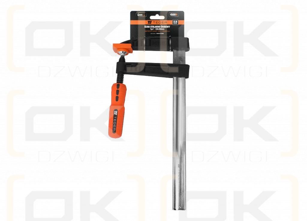 Ścisk stolarski śrubowy, TYP F  120x300 mm, Teger