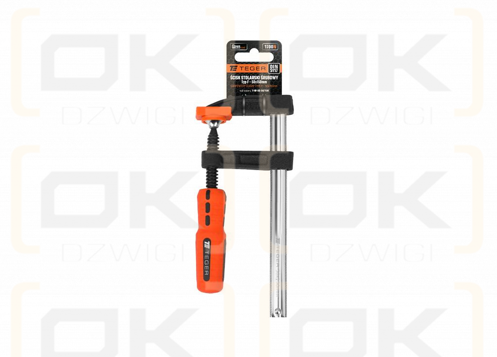 Ścisk stolarski śrubowy, TYP F  50x150 mm, Teger