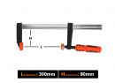Ścisk stolarski śrubowy, TYP F  80x300 mm, Teger