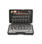 Zestaw nasadek do uszkodzonych śrub i nakrętek 15 szt - kute/ stal Cr-Mo / TEGER