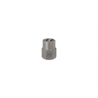 Vaso para aflojar tornillos y tuercas dañados, (12 mm) - acero forjado/Cr-Mo, Teger