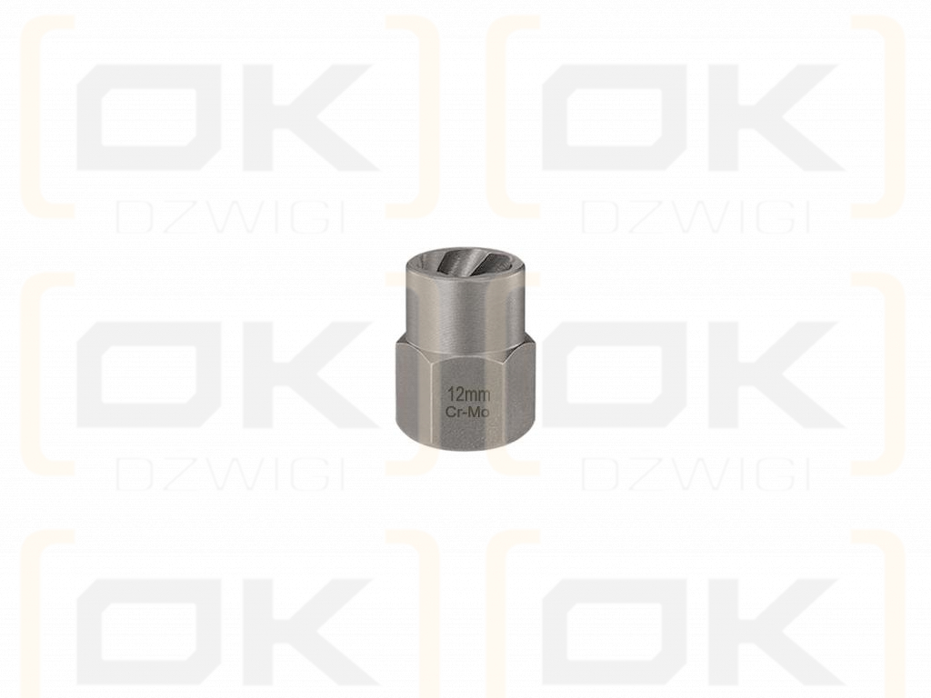 Nasadka do odkręcania uszkodzonych śrub i nakrętek, (12mm) - kute/ stal Cr-Mo, Teger