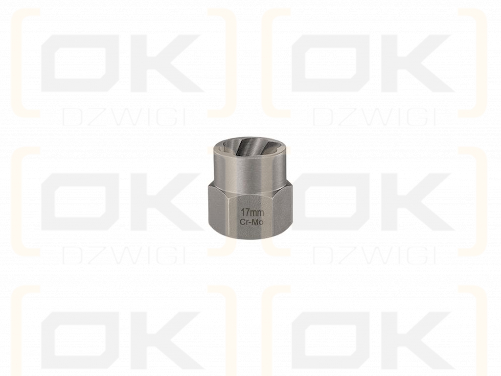 Nasadka do odkręcania uszkodzonych śrub i nakrętek, (17mm) - kute/ stal Cr-Mo, Teger